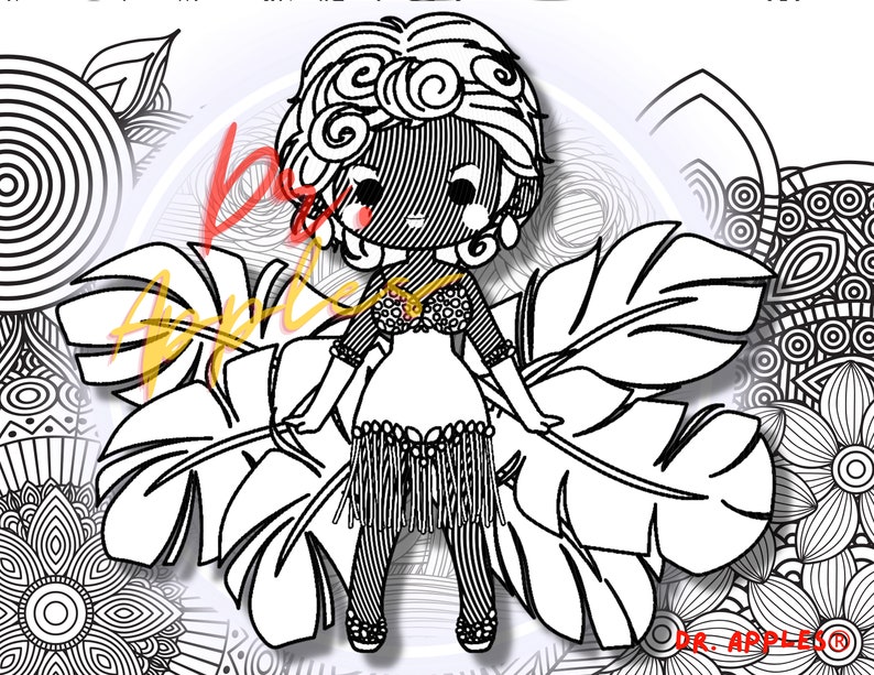 Printable Coloring Book Art Dolls 82 Pages Kawaii Style image 6