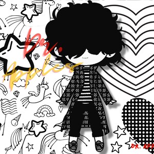 Printable Coloring Book Art Dolls 82 Pages Kawaii Style image 7