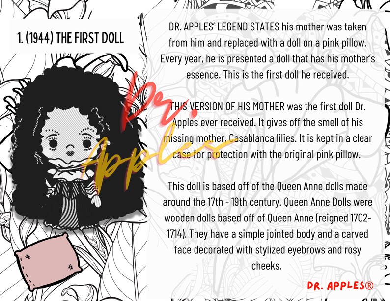 Printable Coloring Book Art Dolls 82 Pages Kawaii Style image 5