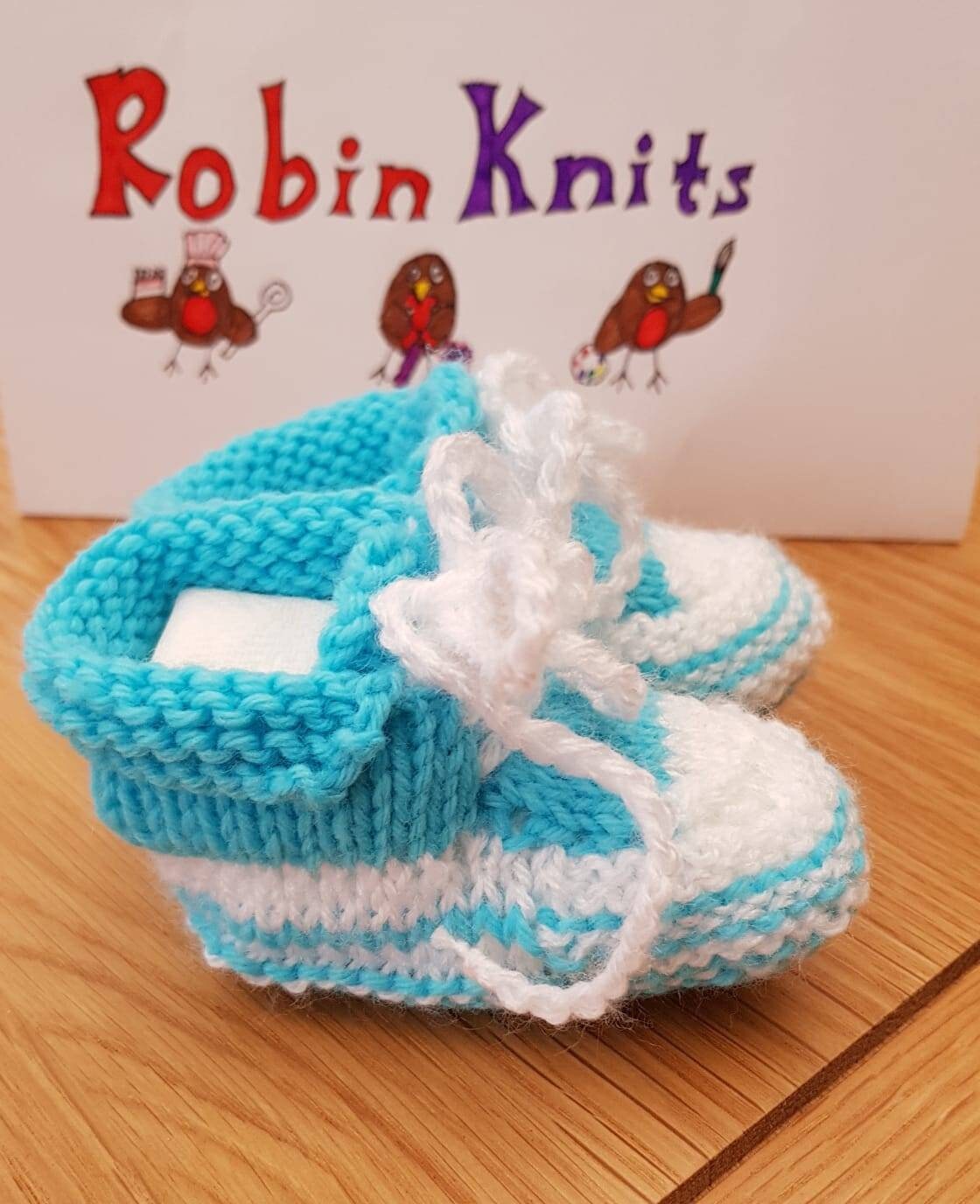 knitted converse baby booties