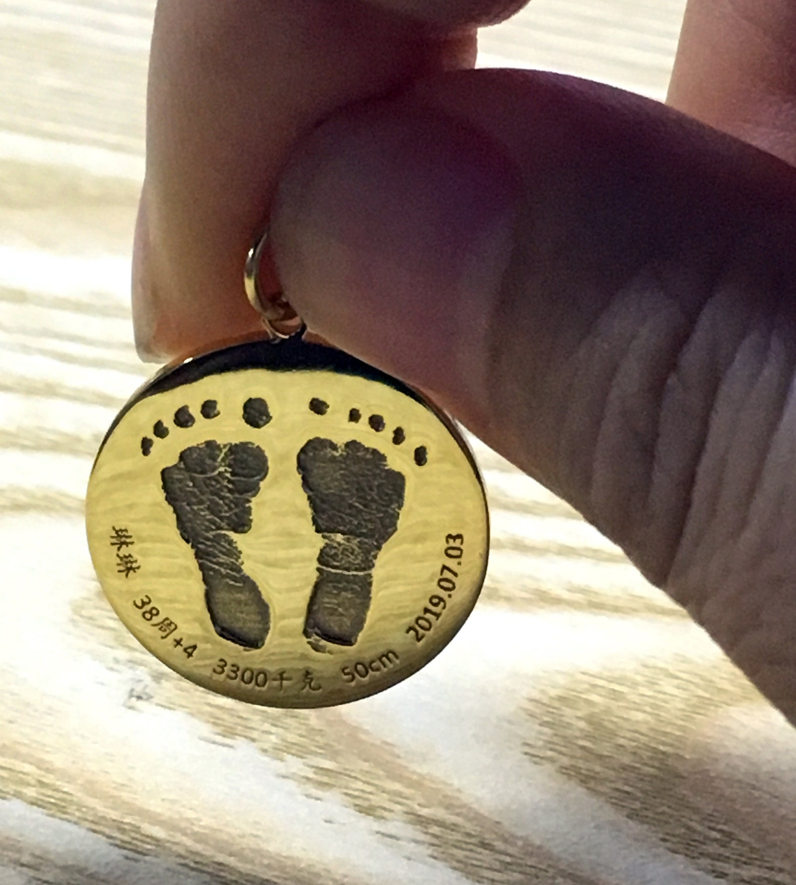Newborn Baby Footprint Pendant Necklace Jewelry Gift for Mom Etsy