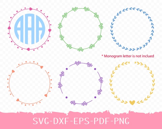 Download Free Wreath Monogram Svg Wreath Bundle Circle Monogram Floral Etsy SVG Cut Files