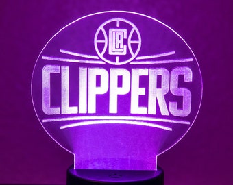 Los Angeles Clippers Basketball Light-Up Desktop Sign | Color Changing LEDs w/ Remote Control