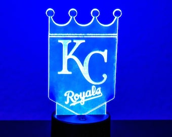 Kansas City Royals Edge-Lit LED Lamp – 16-Color Remote Baseball Night Light