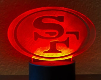 San Francisco 49ers LED Light - 3D Engraved Acrylic Sign - Unique NFL Fan Gift - Sports Room Decor