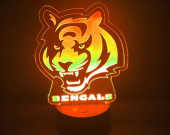 Cincinnati Bengals Light-up Mascot Emblem w/ Color Changing LED remote