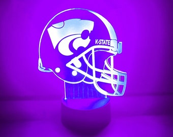 K-State College Football Helmet Acrylic Desktop Light | Remote Control