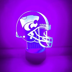 K-State College Football Helmet Acrylic Desktop Light | Remote Control