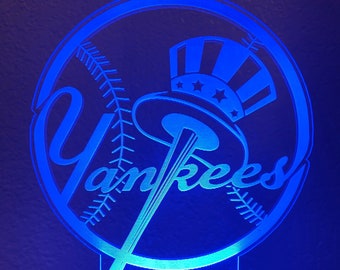 New York Yankees LED Desktop Lamp | Color Changing | Remote Included | Perfect Collectible for Baseball Fans