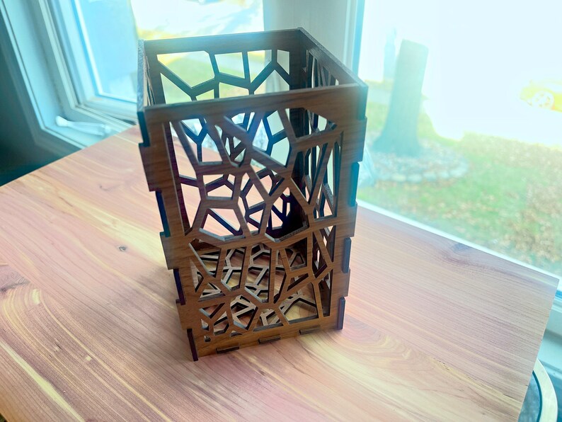 Voronoi Candle Holder Laser Cut Files for or Other Etsy