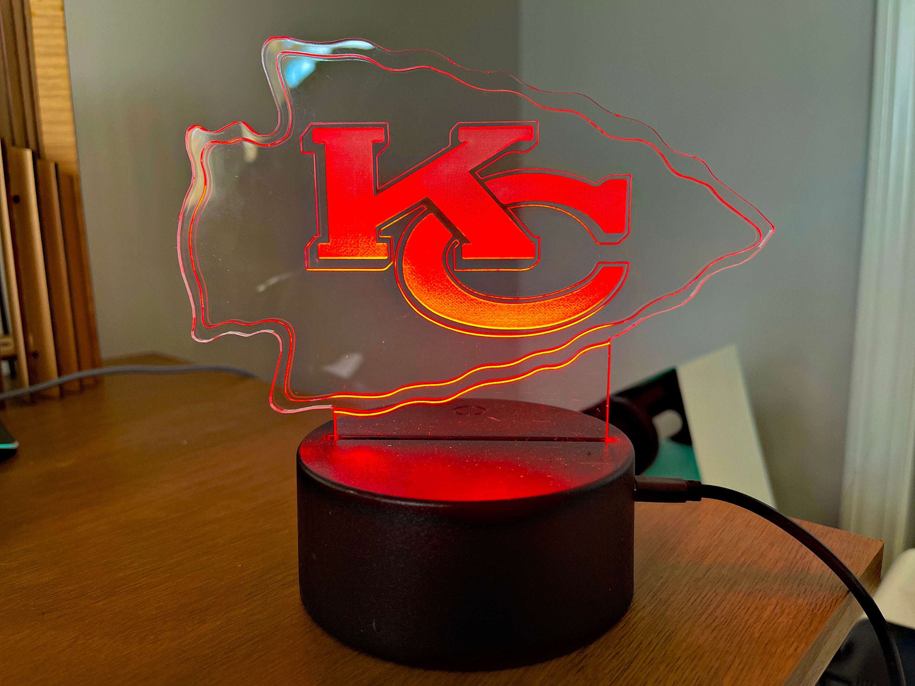 Kansas City Chiefs Light-up Sign W/ Color Changing LED Remote - Etsy