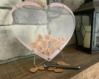 Wedding Guestbook Celebrate Love Heart W/ Easel Glowforge SVG File