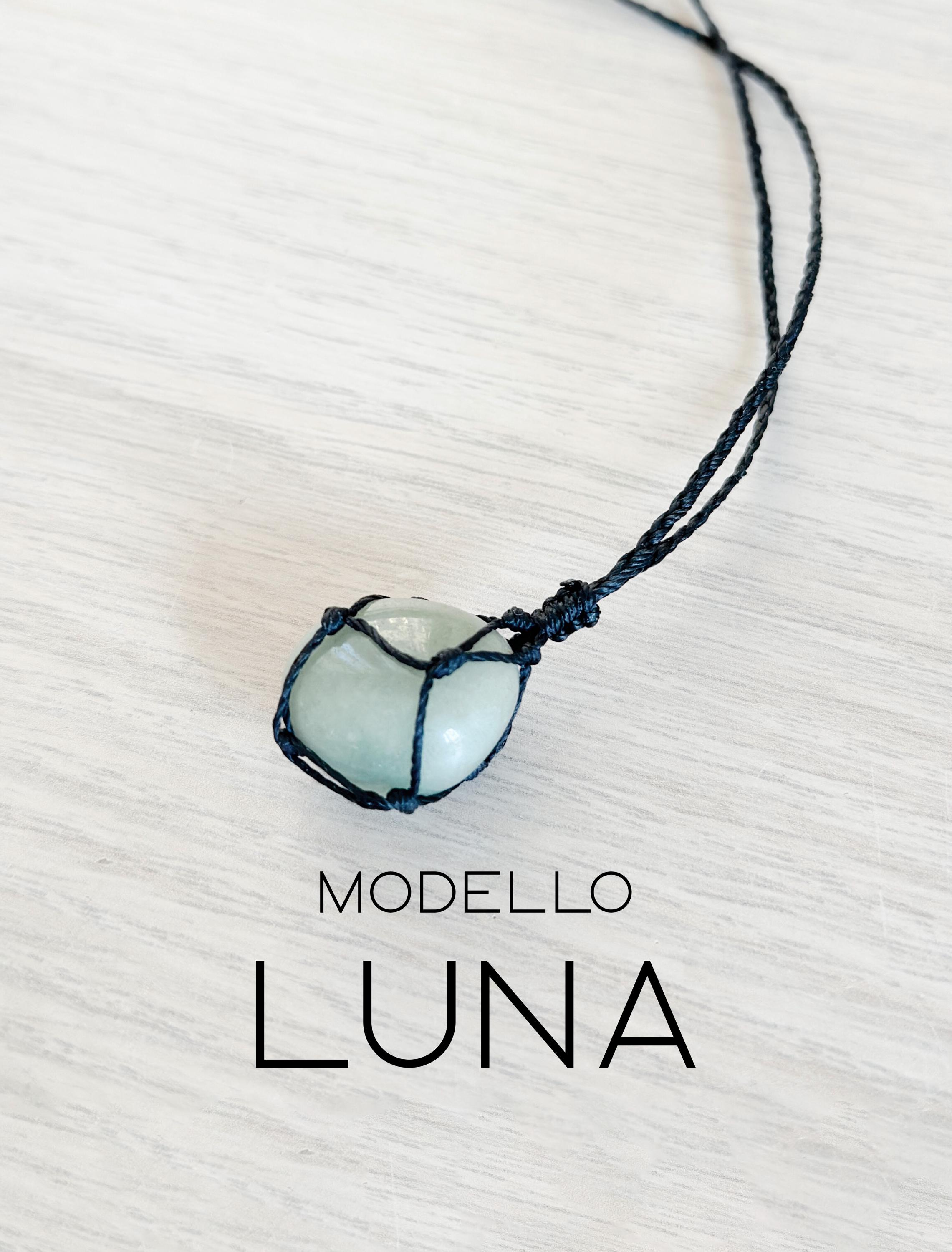 【handmade】マクラメ× ムーンストーンネックレス & アベンチュリン ストーン用マクラメケージネックレス - グリーンアベンチュリン