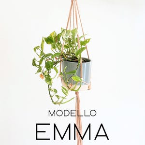 EMMA Macrame Plant Hanger | Handmade Boho Home Decor | Natural Cotton Hanging Planter | Gift for Plant Lovers