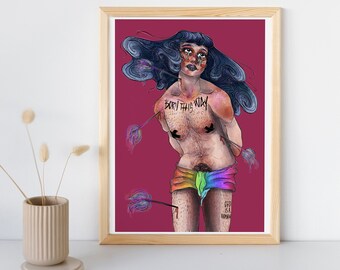 BORN THIS WAY - A3 poster digital print on glossy coated paper