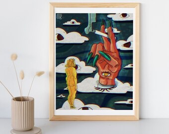 JUST A CIGARETTE - digital print poster on glossy coated paper