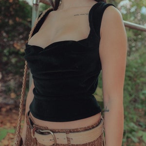 Vintage Vivienne Westwood Black Velvet Corset Top 1990s