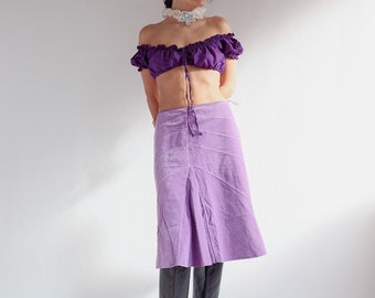 Moschino Flieder Lila Samtrock 32-12