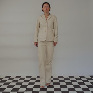 90s White Italian Made Leather Lambskin Suit XS 6-8 (Outrageously Cool!!)