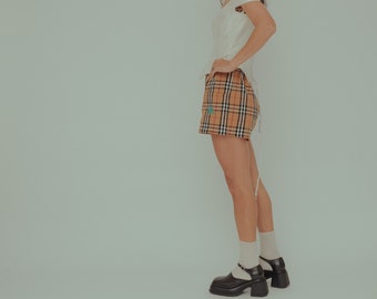 Vivienne Westwood x Burberry Nova Karo 100% Baumwolle Mini Shorts XS