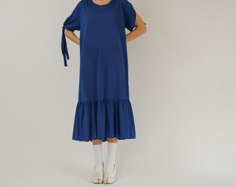 True Vintage Electric Blue  Drop waist Dress S/L