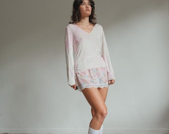 Roberto Cavalli Cremiges gestricktes Langarm-Top 6-12