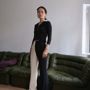 SOLD Moschino Black and Cream panel pants Vintage early 90s maybe late 80s zdjęcie 6