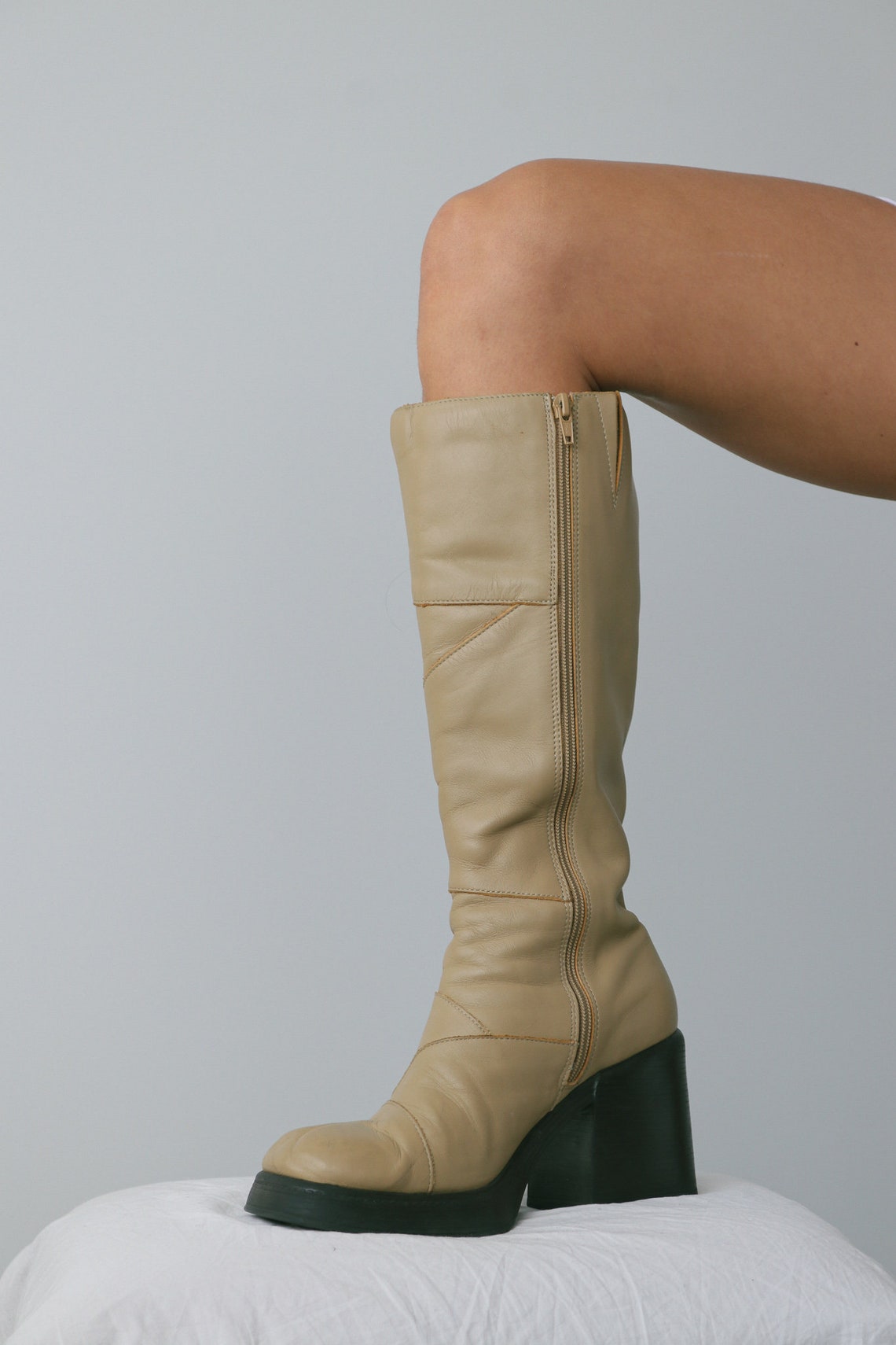 90s chunky knee high boots