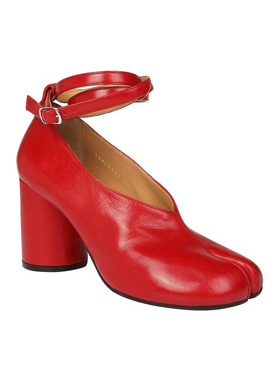 Margiela Cherry Red Tabi Mary Janes 39 