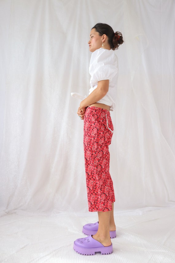 Vintage Dolce and Gabbana Red Paisley Capris XS/S - image 6