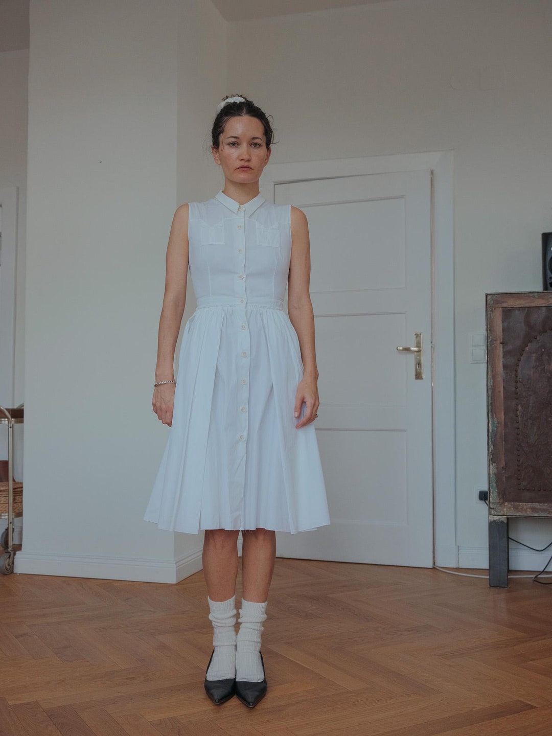 Vestido vintage Prada con cuello y botones España