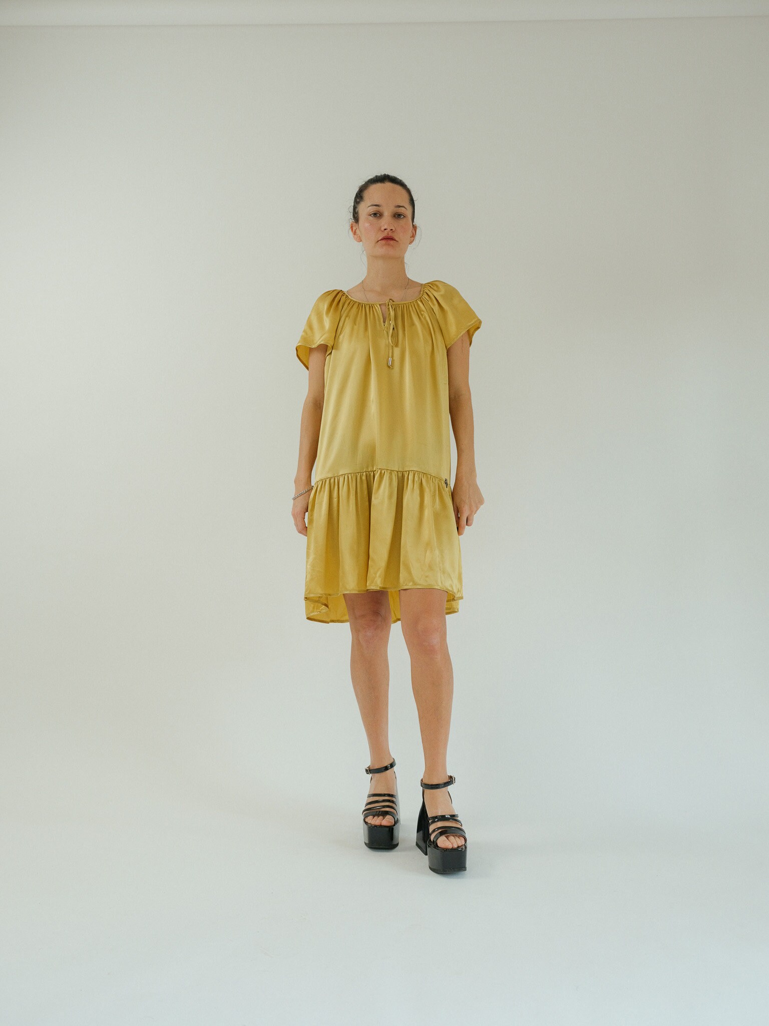 Vintage John Galliano Yellow 100% Silk Drop Waist Mini Dress - Etsy