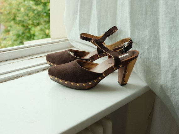 Miu Miu Gold Studded Clog Mules - image 4