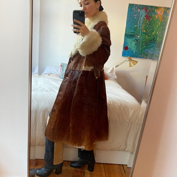 True Vintage Penny Lane Afghan cowhide coat