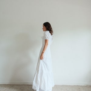True Vintage White Cotton Anglaise Puff Sleeve Dress image 10