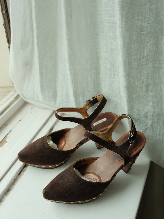 Miu Miu Gold Studded Clog Mules - image 3