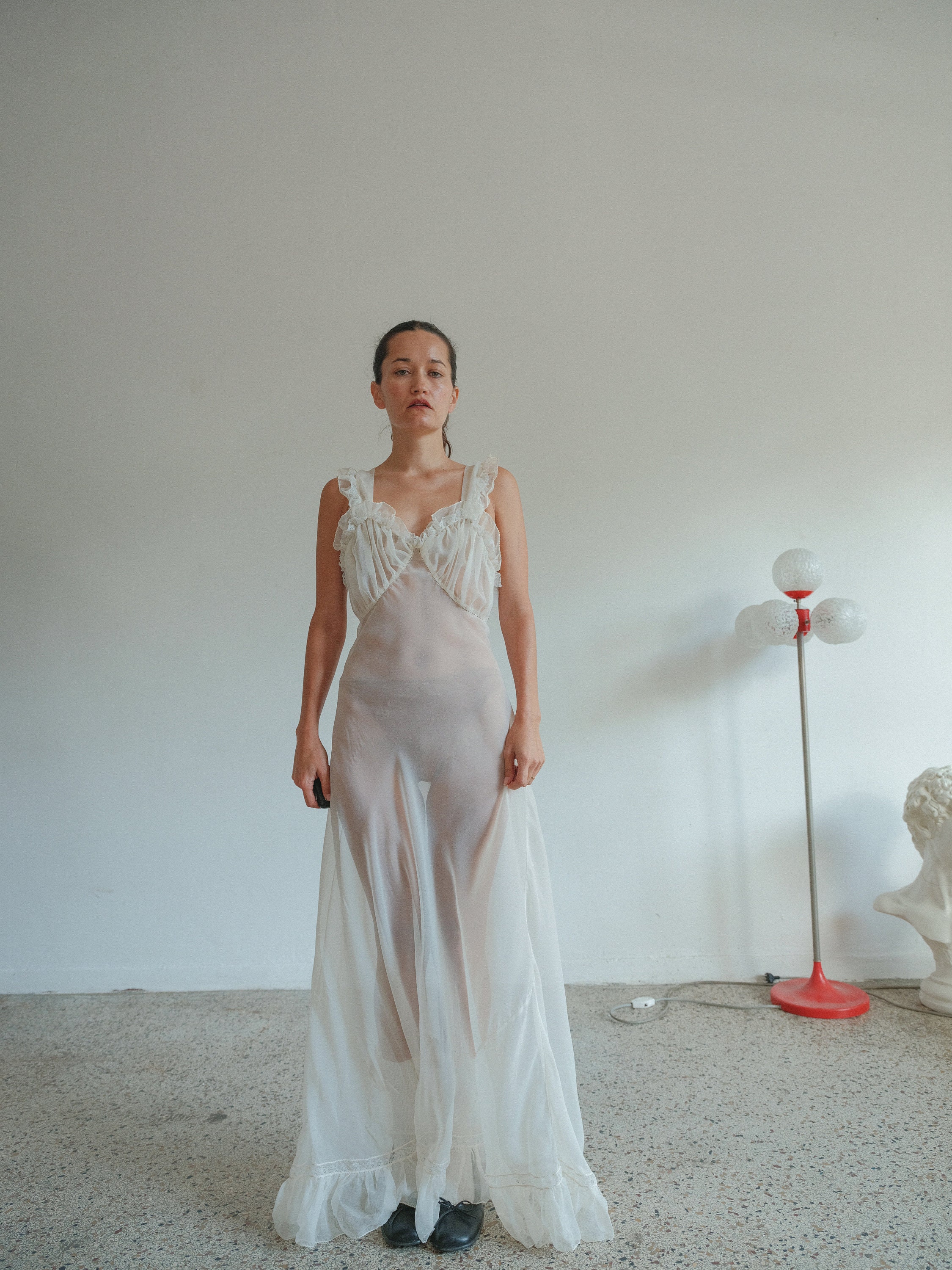 True Vintage Ivory Organza Slip Dress: Sheer Bridal Gown XS-L - Etsy