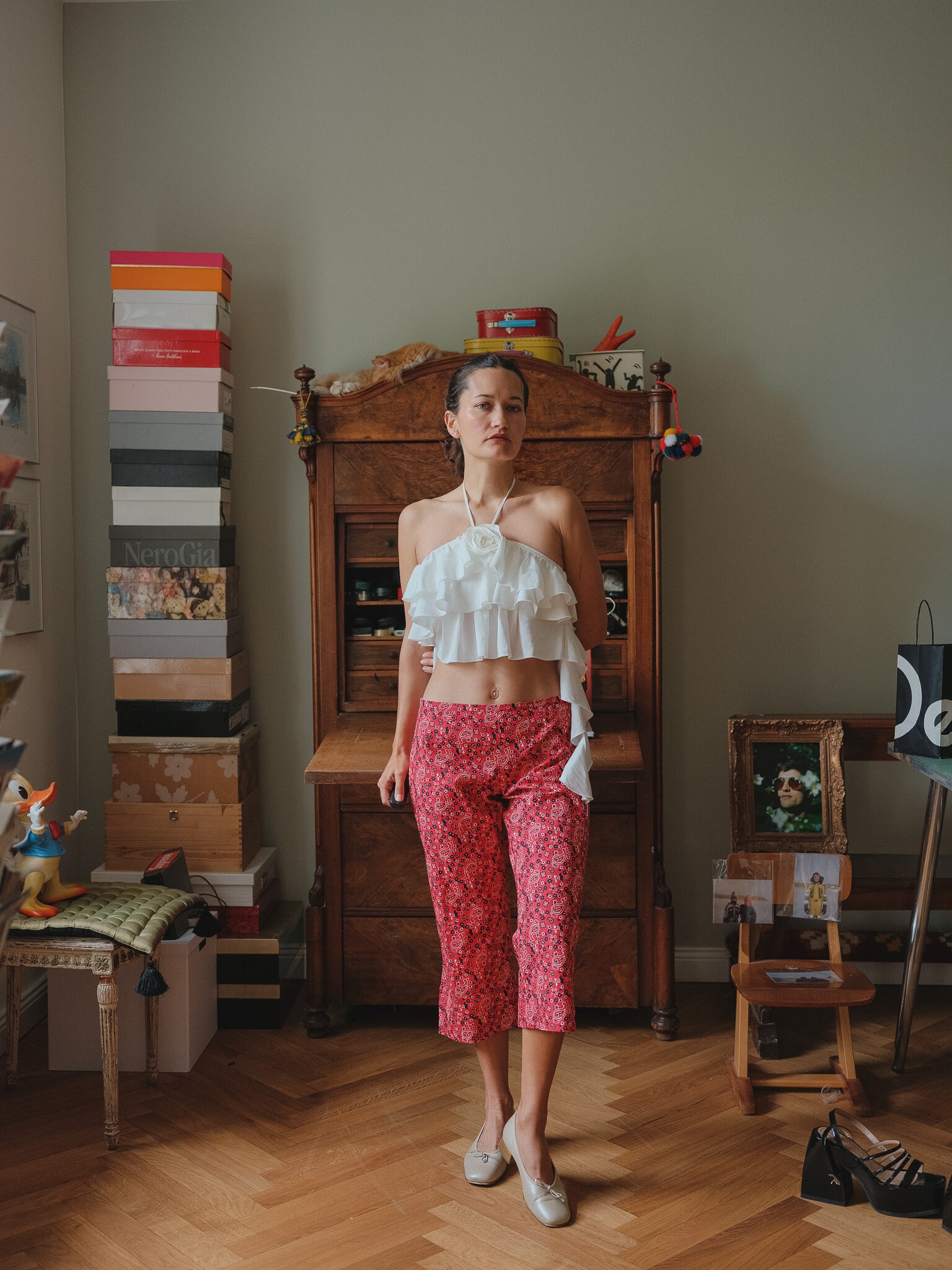 Vintage Dolce and Gabbana Red Paisley Capris XS/S - Etsy