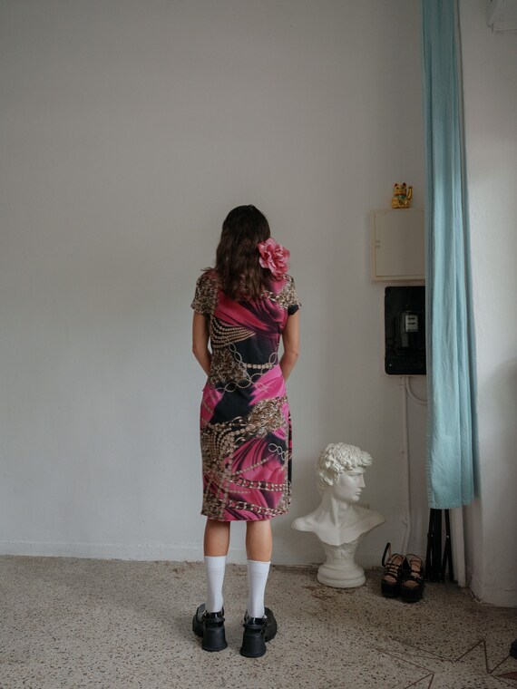 Y2K Chain Print Midi Dress - Joseph Ribkoff - Size 8 - Etsy UK