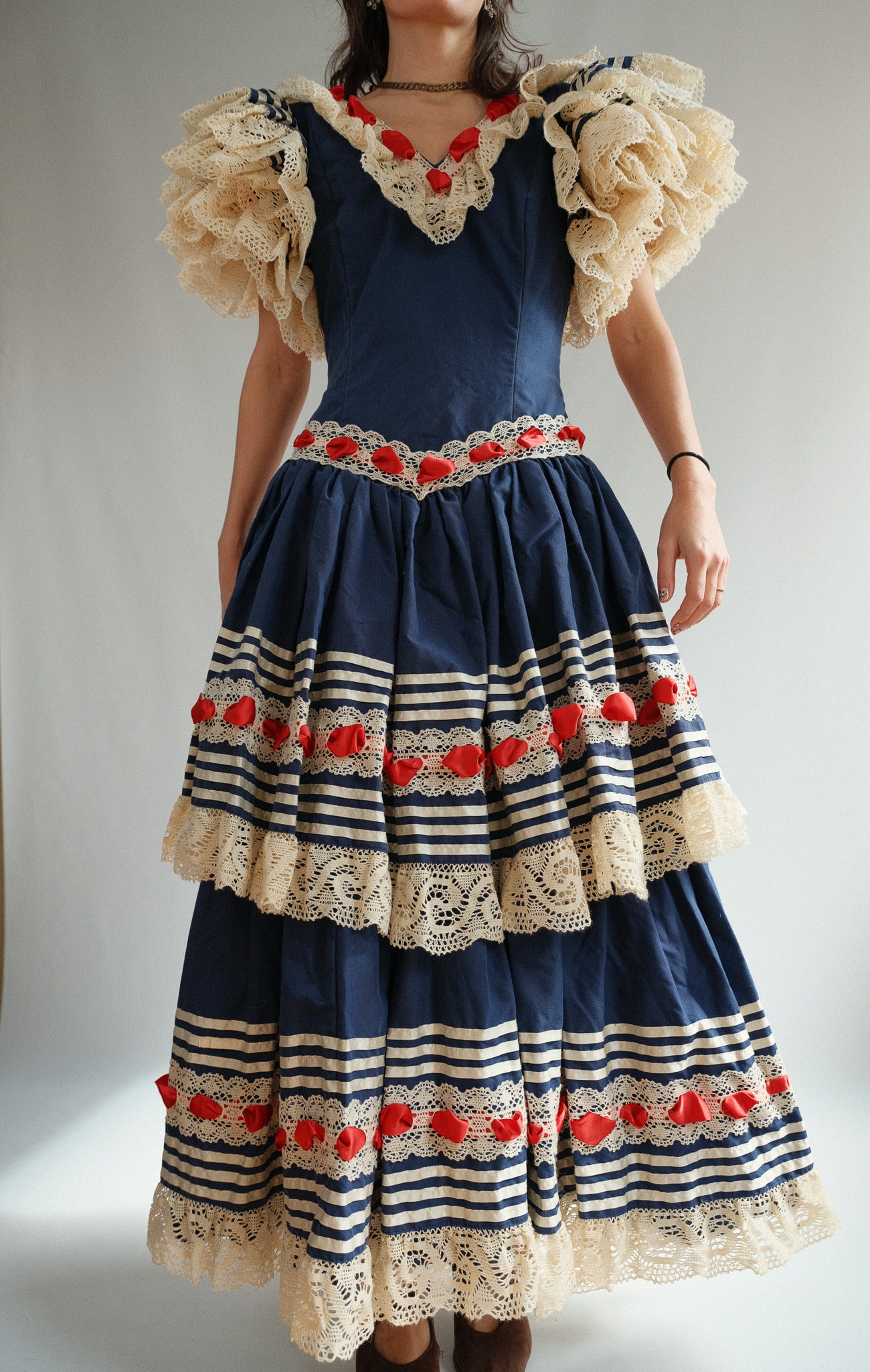 dolce and gabbana dress blue and white Dolce & Gabbana Seaside-Embellished Striped Dress main image 0