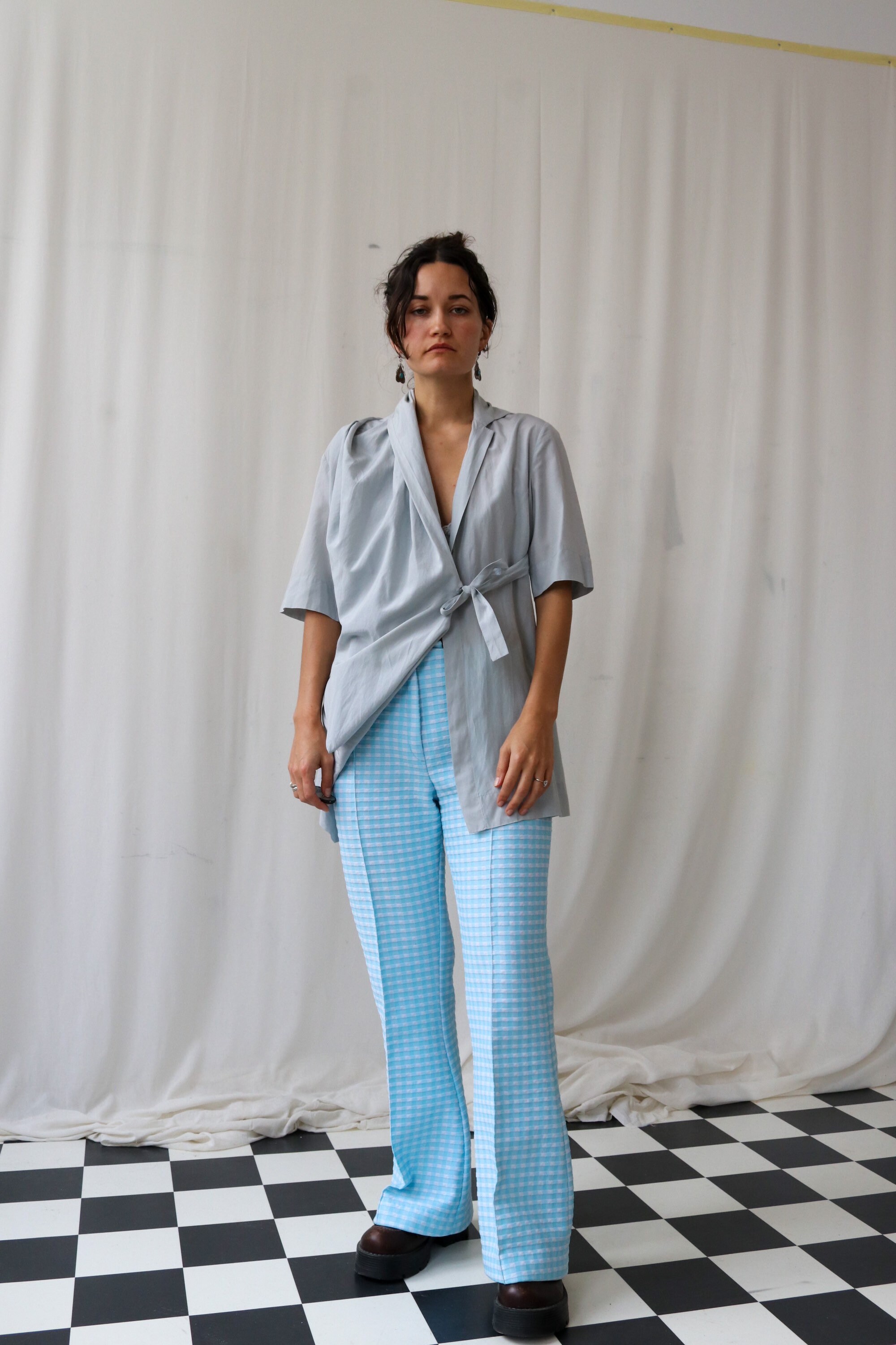 トップス Vivienne Westwood Vivienne Westwood Dove Grey Kimono Wrap Style Top XS-M - Etsy