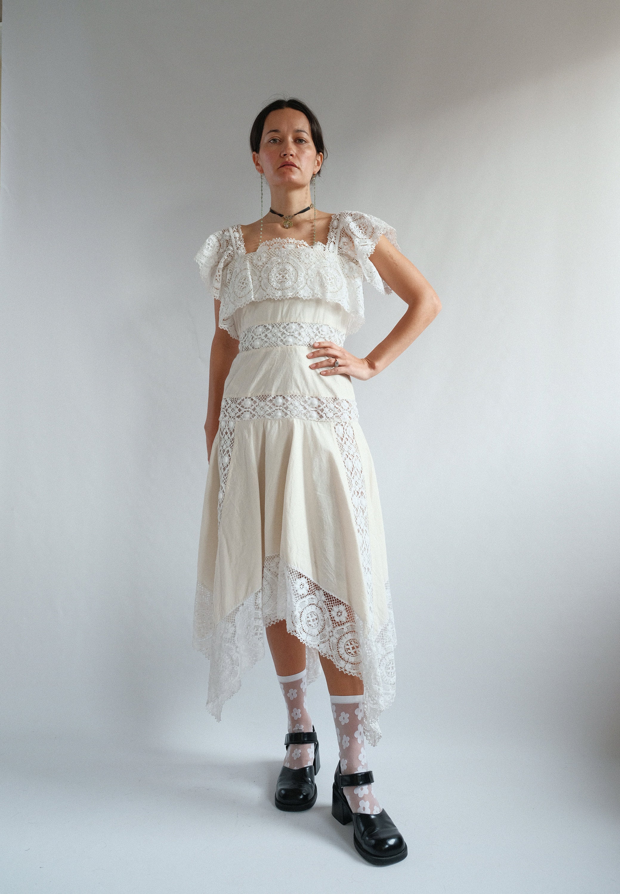 Vivienne Westwood Corset Cream White Lace Dress Gold Label