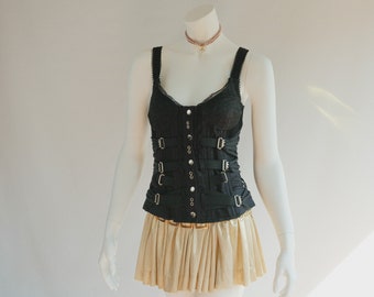 Dolce Gabbana Black Bondage Corset 90s - Etsy