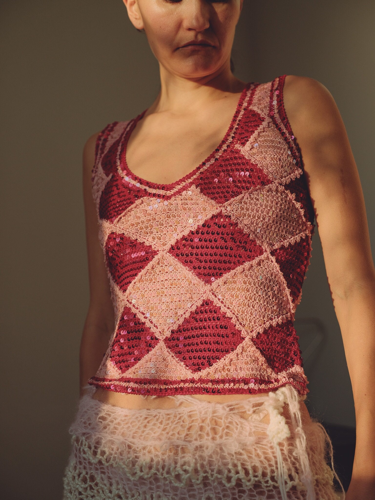 Red sparkly 2025 vest top