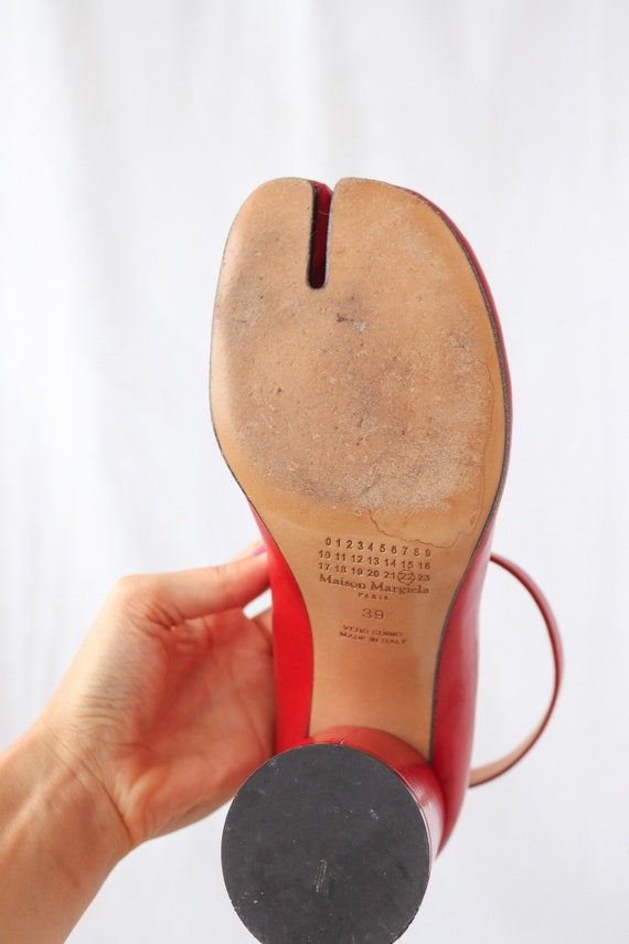 Margiela Cherry Red Tabi Mary Janes 39 