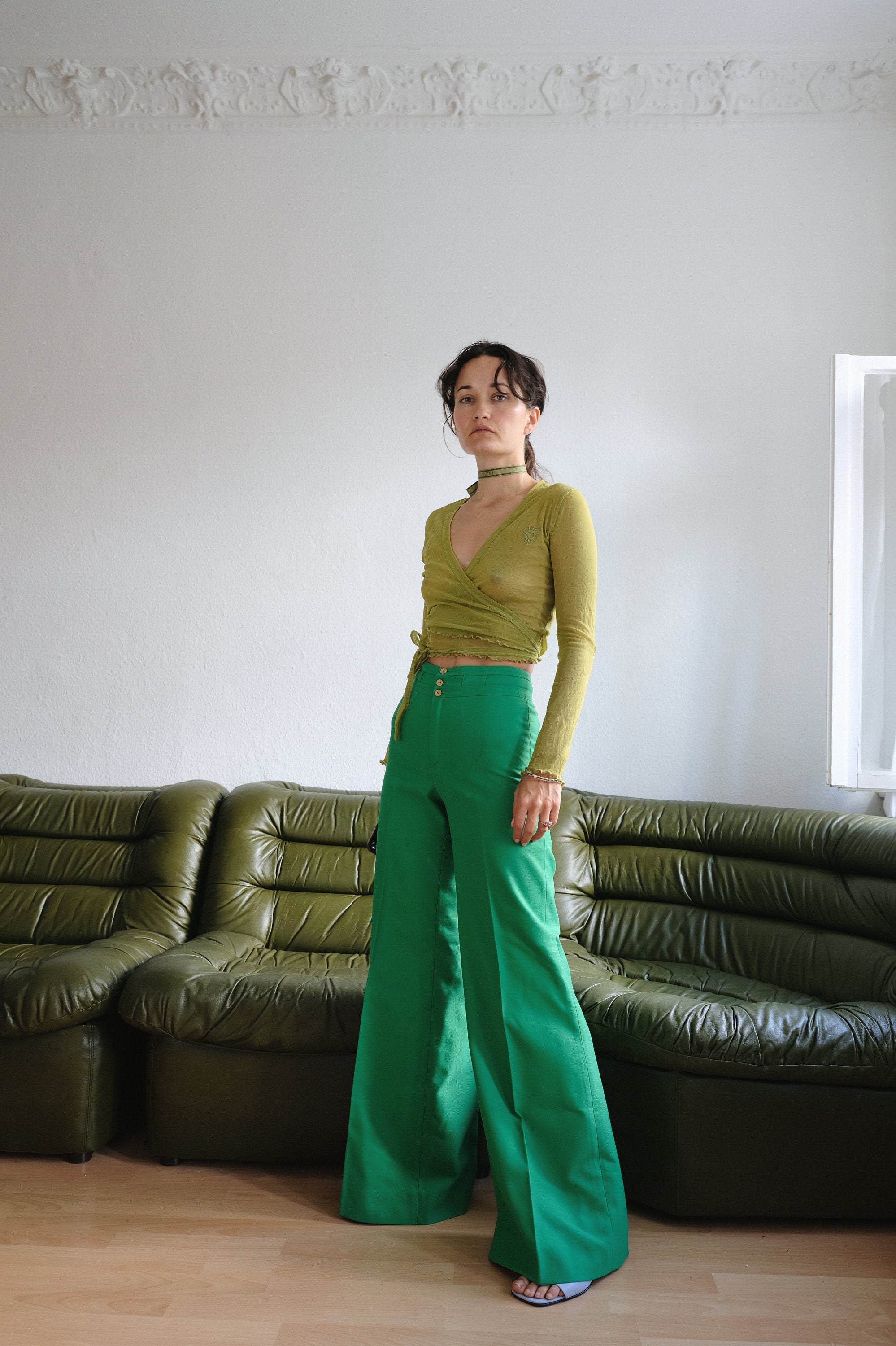 70s Lime Green Pants - Etsy
