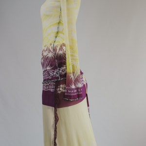 2001 Jean Paul Gaultier Neon Tropical Tattoo Print Skirt Suit Set M OSFM
