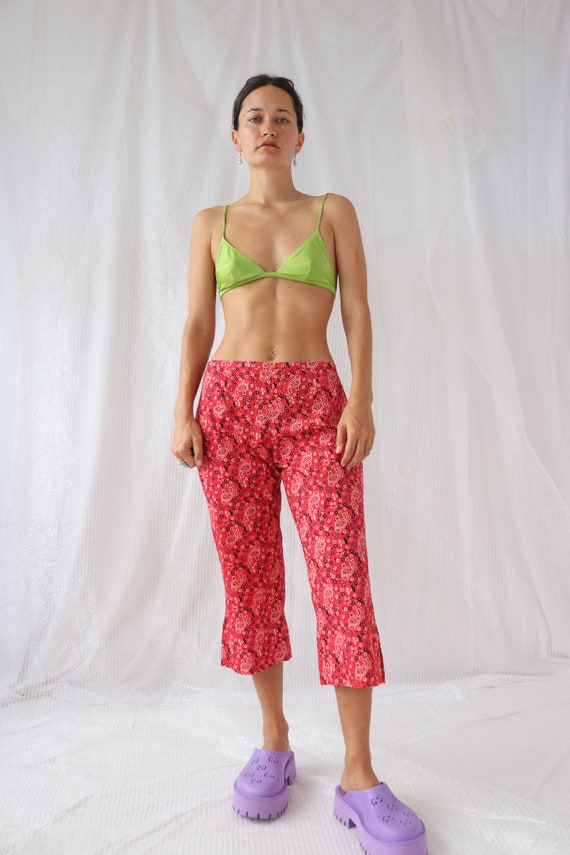 Vintage Dolce and Gabbana Red Paisley Capris XS/S - image 9