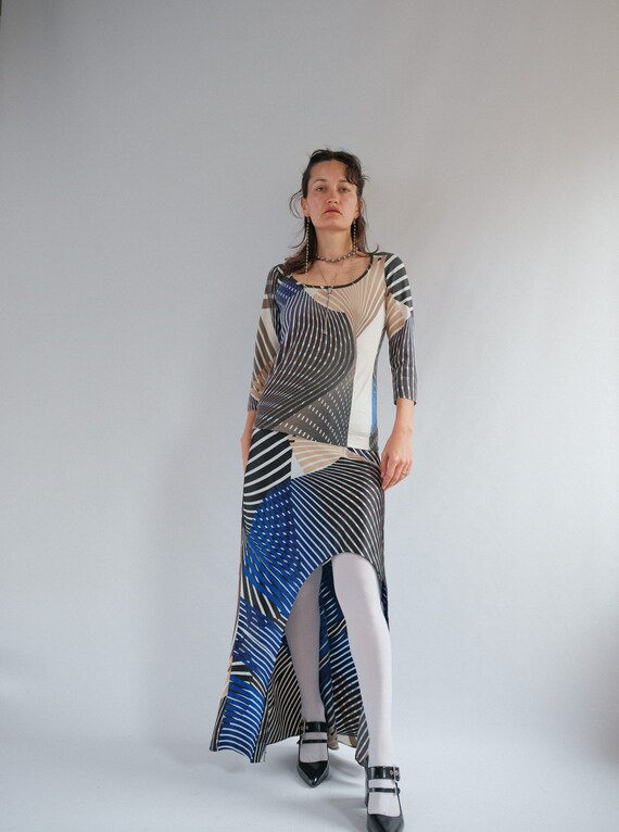 Just Cavalli Blue Pattern Two-Piece Skirt Set (XS… - image 3