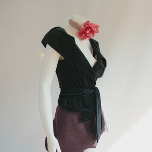 Vintage Vivienne Westwood Red Label 1990s  Bustier Corset Black Velvet Size IV S-M